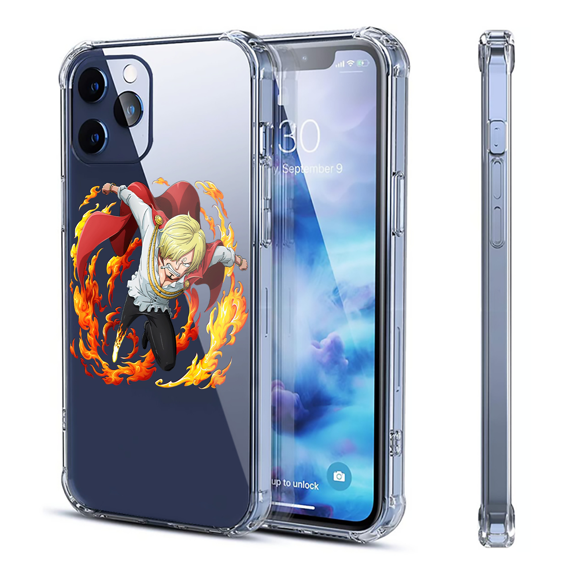 （画像用） ワンピース サンジ ONE PIECE Sanji 【iPhone 12シリーズ対応】透明スマホケース（クリアソフトケース）